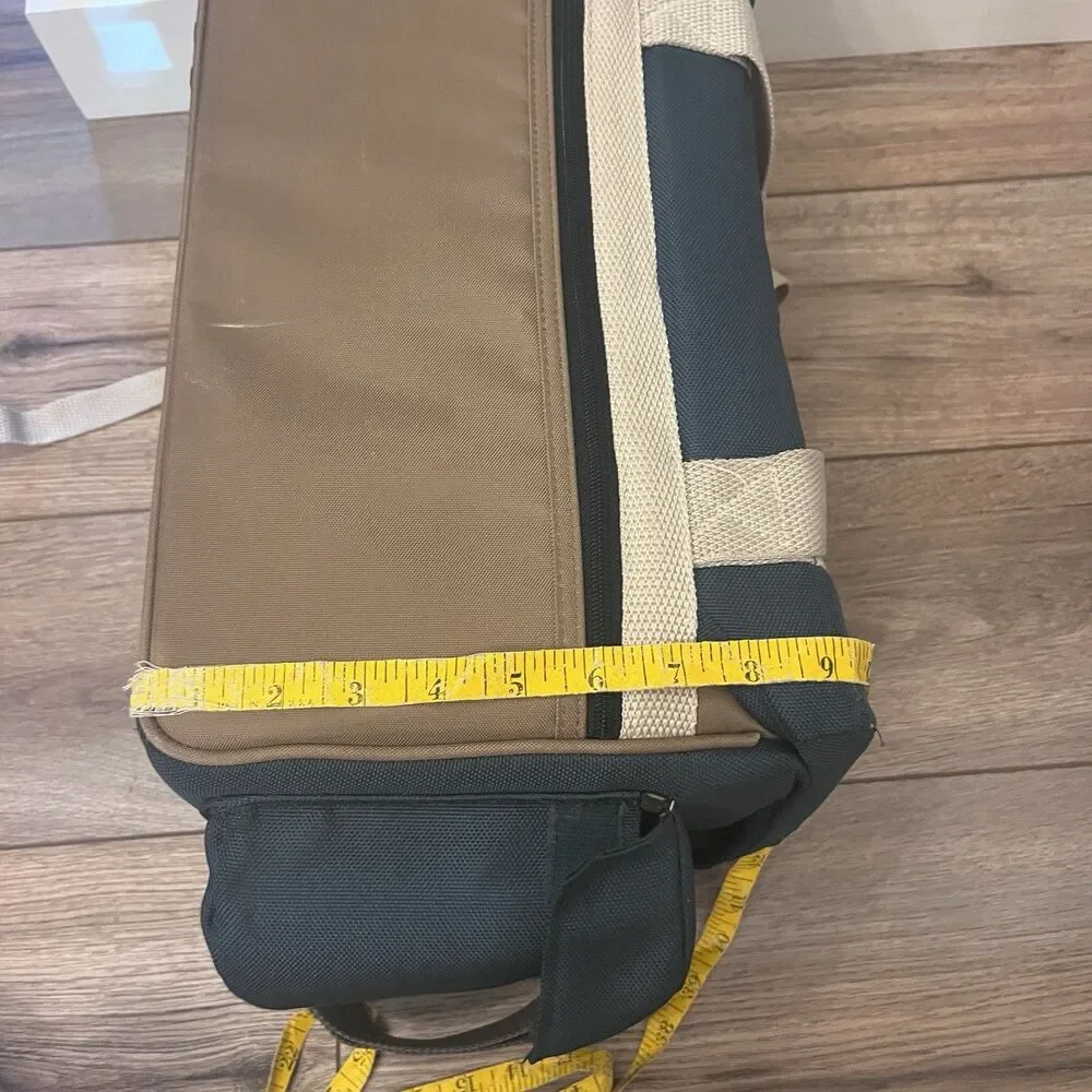 Vintage Green Canon Green Canvas Leather Trim Camera Bag Padded Case 15